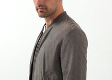 Load image into Gallery viewer, Leather Bomber Jacket in Dust